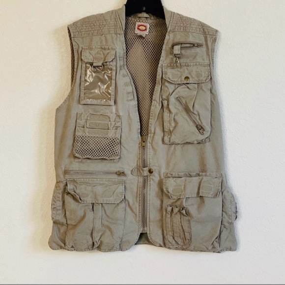Vintage Banana Republic Safari Utility Vest Sz L - Picture 2 of 8